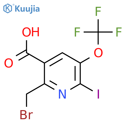 2-(Bromomethyl)-6-iodo-5-(trifluoromethoxy)pyridine-3-carboxylic acid structure