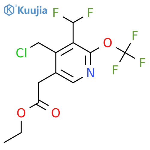Ethyl 4-(chloromethyl)-3-(difluoromethyl)-2-(trifluoromethoxy)pyridine-5-acetate structure