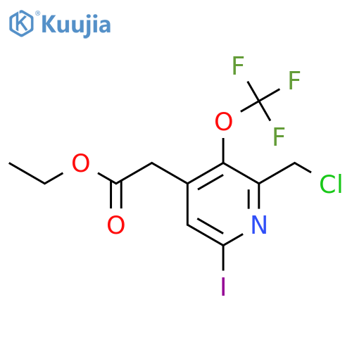 Ethyl 2-(chloromethyl)-6-iodo-3-(trifluoromethoxy)pyridine-4-acetate structure
