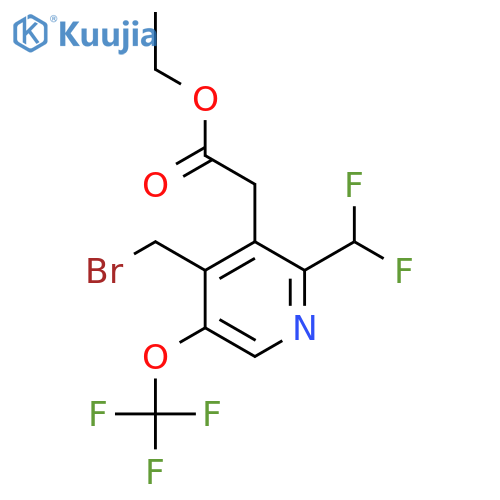 Ethyl 4-(bromomethyl)-2-(difluoromethyl)-5-(trifluoromethoxy)pyridine-3-acetate structure
