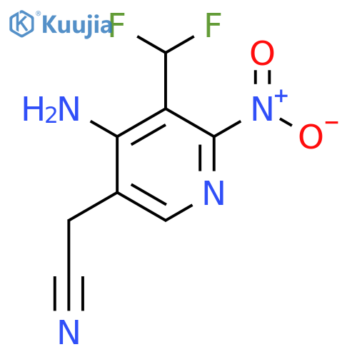 4-Amino-3-(difluoromethyl)-2-nitropyridine-5-acetonitrile structure