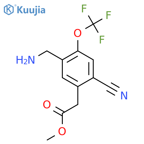 Methyl 5-aminomethyl-2-cyano-4-(trifluoromethoxy)phenylacetate structure