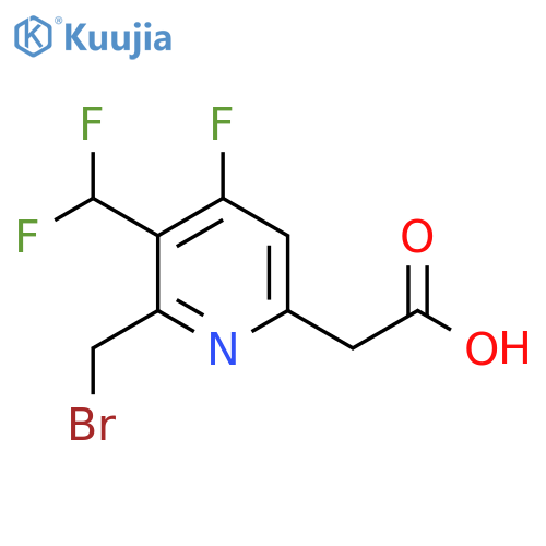 2-(Bromomethyl)-3-(difluoromethyl)-4-fluoropyridine-6-acetic acid structure