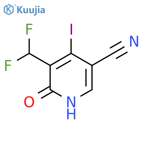 5-Cyano-3-(difluoromethyl)-2-hydroxy-4-iodopyridine structure