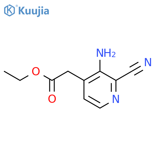 Ethyl 3-amino-2-cyanopyridine-4-acetate structure