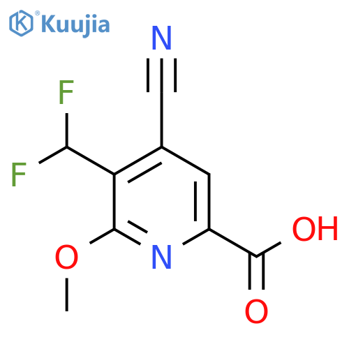 4-Cyano-3-(difluoromethyl)-2-methoxypyridine-6-carboxylic acid structure