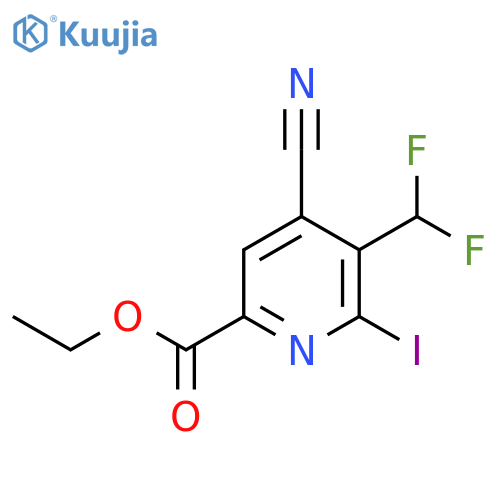 Ethyl 4-cyano-3-(difluoromethyl)-2-iodopyridine-6-carboxylate structure