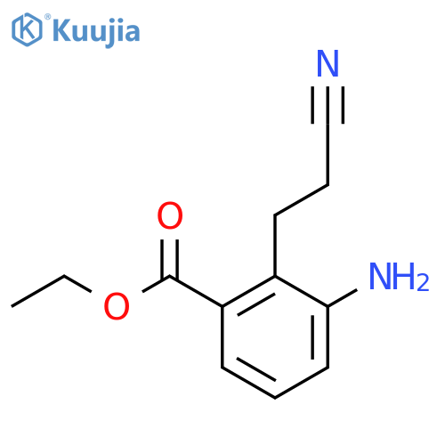 Ethyl 3-amino-2-(2-cyanoethyl)benzoate structure
