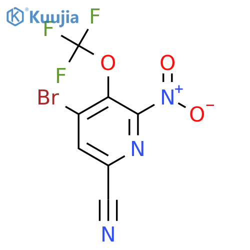 4-Bromo-6-cyano-2-nitro-3-(trifluoromethoxy)pyridine structure