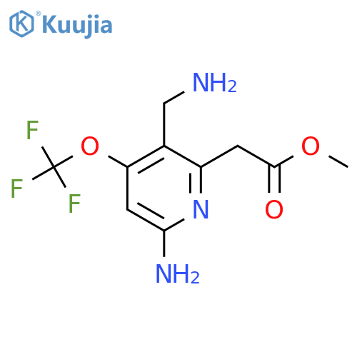 Methyl 6-amino-3-(aminomethyl)-4-(trifluoromethoxy)pyridine-2-acetate structure