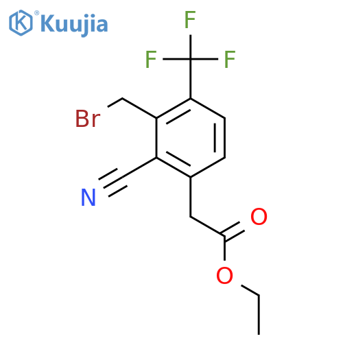 Ethyl 3-bromomethyl-2-cyano-4-(trifluoromethyl)phenylacetate structure