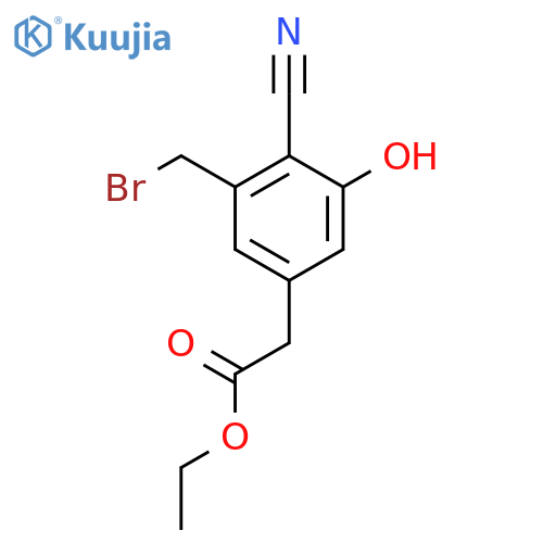 Ethyl 3-bromomethyl-4-cyano-5-hydroxyphenylacetate structure