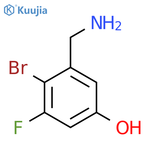 2-Bromo-3-fluoro-5-hydroxybenzylamine structure