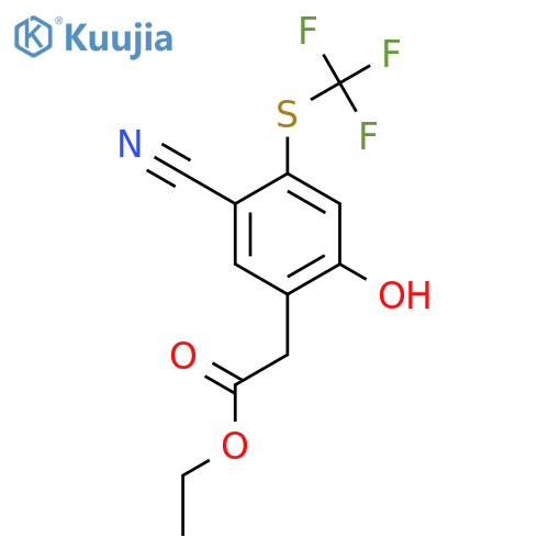 Ethyl 5-cyano-2-hydroxy-4-(trifluoromethylthio)phenylacetate structure