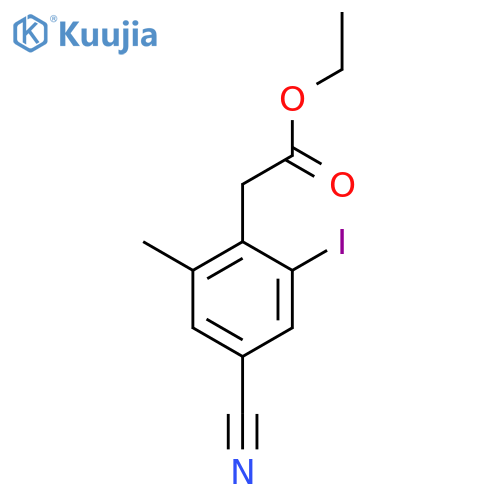 Ethyl 4-cyano-2-iodo-6-methylphenylacetate structure