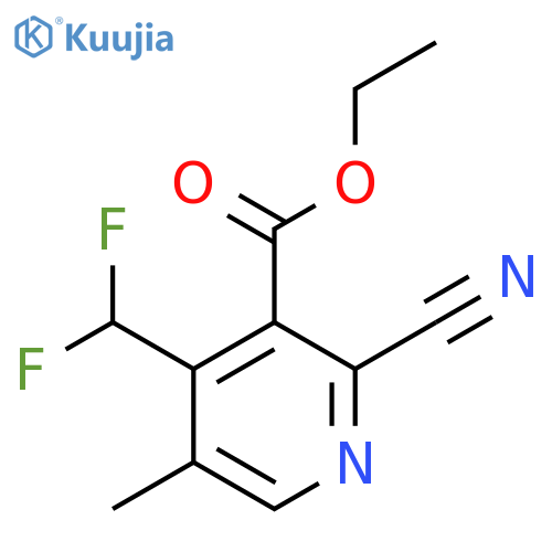 Ethyl 2-cyano-4-(difluoromethyl)-5-methylpyridine-3-carboxylate structure