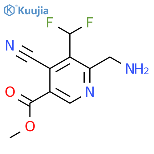 Methyl 2-(aminomethyl)-4-cyano-3-(difluoromethyl)pyridine-5-carboxylate structure