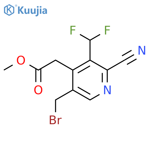 Methyl 5-(bromomethyl)-2-cyano-3-(difluoromethyl)pyridine-4-acetate structure