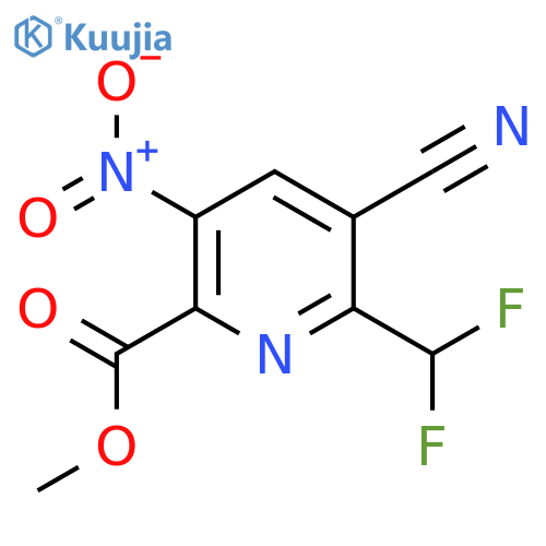 Methyl 3-cyano-2-(difluoromethyl)-5-nitropyridine-6-carboxylate structure