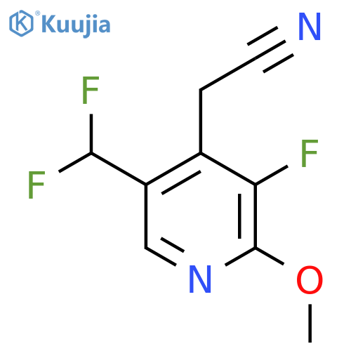 5-(Difluoromethyl)-3-fluoro-2-methoxypyridine-4-acetonitrile structure