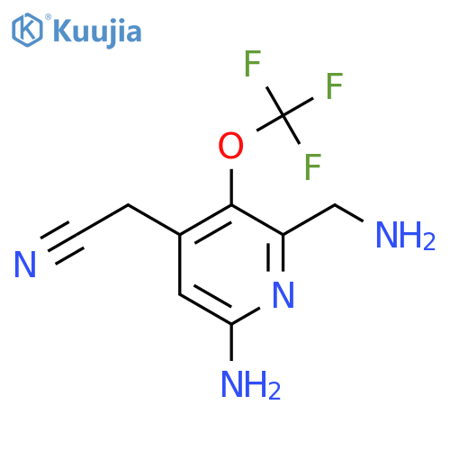 6-Amino-2-(aminomethyl)-3-(trifluoromethoxy)pyridine-4-acetonitrile structure