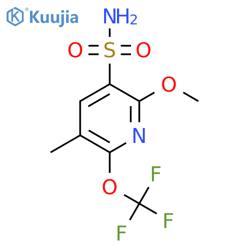 2-Methoxy-5-methyl-6-(trifluoromethoxy)pyridine-3-sulfonamide structure