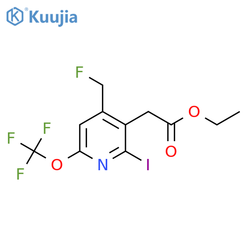 Ethyl 4-(fluoromethyl)-2-iodo-6-(trifluoromethoxy)pyridine-3-acetate structure