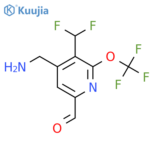 4-(Aminomethyl)-3-(difluoromethyl)-2-(trifluoromethoxy)pyridine-6-carboxaldehyde structure