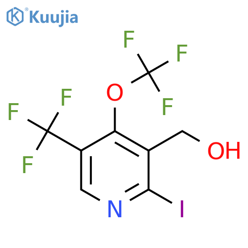 2-Iodo-4-(trifluoromethoxy)-5-(trifluoromethyl)pyridine-3-methanol structure