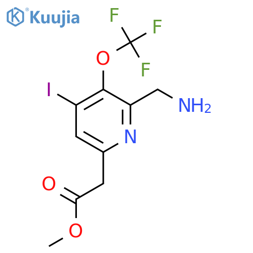 Methyl 2-(aminomethyl)-4-iodo-3-(trifluoromethoxy)pyridine-6-acetate structure