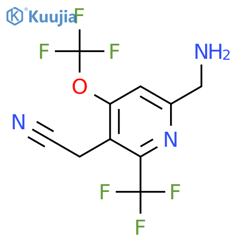 6-(Aminomethyl)-4-(trifluoromethoxy)-2-(trifluoromethyl)pyridine-3-acetonitrile structure