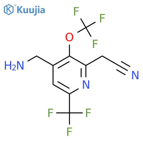 4-(Aminomethyl)-3-(trifluoromethoxy)-6-(trifluoromethyl)pyridine-2-acetonitrile structure