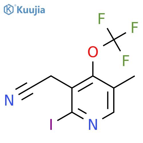 2-Iodo-5-methyl-4-(trifluoromethoxy)pyridine-3-acetonitrile structure