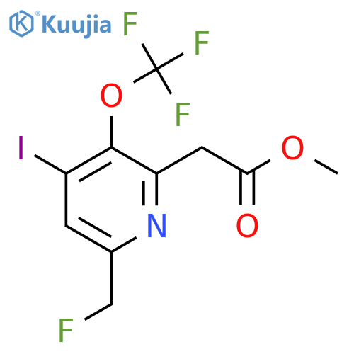 Methyl 6-(fluoromethyl)-4-iodo-3-(trifluoromethoxy)pyridine-2-acetate structure