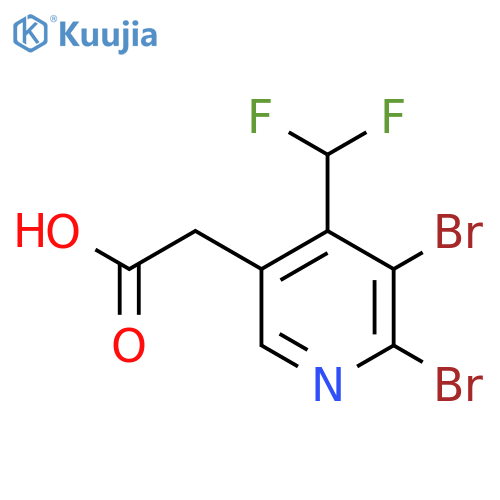 2,3-Dibromo-4-(difluoromethyl)pyridine-5-acetic acid structure