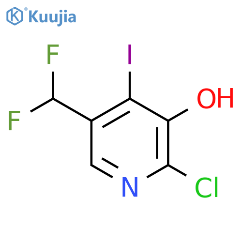 2-Chloro-5-(difluoromethyl)-3-hydroxy-4-iodopyridine structure