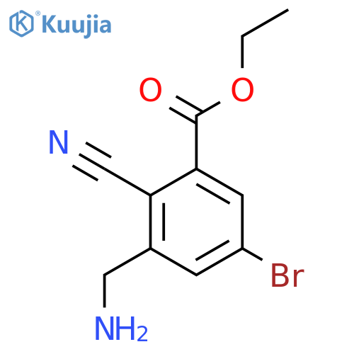 Ethyl 3-aminomethyl-5-bromo-2-cyanobenzoate structure