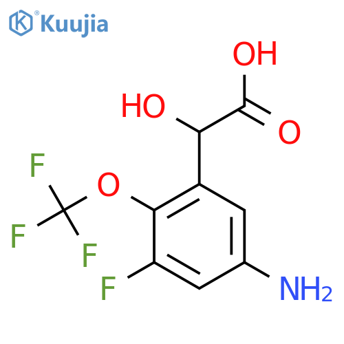 5-Amino-3-fluoro-2-(trifluoromethoxy)mandelic acid structure
