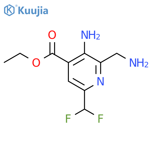 Ethyl 3-amino-2-(aminomethyl)-6-(difluoromethyl)pyridine-4-carboxylate structure