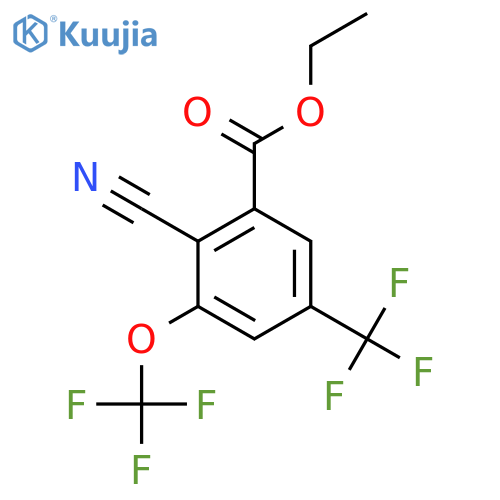 Ethyl 2-cyano-3-trifluoromethoxy-5-(trifluoromethyl)benzoate structure
