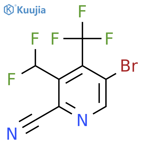 5-Bromo-2-cyano-3-(difluoromethyl)-4-(trifluoromethyl)pyridine structure