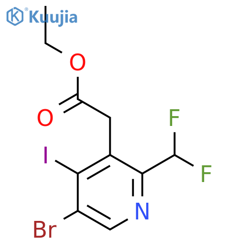 Ethyl 5-bromo-2-(difluoromethyl)-4-iodopyridine-3-acetate structure
