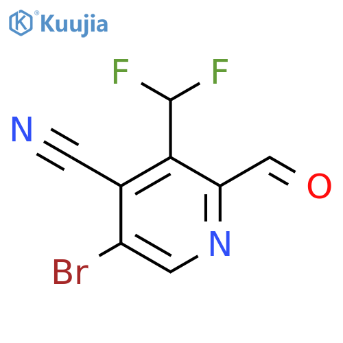 5-Bromo-4-cyano-3-(difluoromethyl)pyridine-2-carboxaldehyde structure