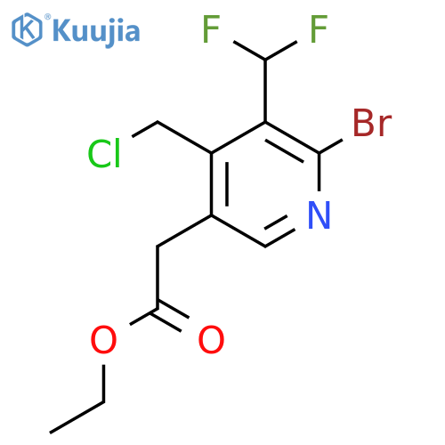 Ethyl 2-bromo-4-(chloromethyl)-3-(difluoromethyl)pyridine-5-acetate structure