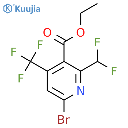 Ethyl 6-bromo-2-(difluoromethyl)-4-(trifluoromethyl)pyridine-3-carboxylate structure