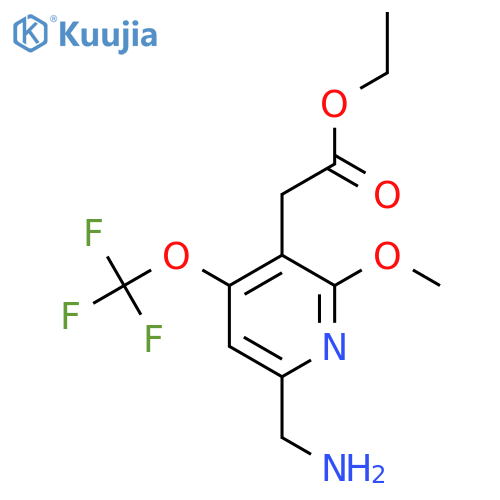 Ethyl 6-(aminomethyl)-2-methoxy-4-(trifluoromethoxy)pyridine-3-acetate structure