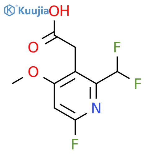 2-(Difluoromethyl)-6-fluoro-4-methoxypyridine-3-acetic acid structure