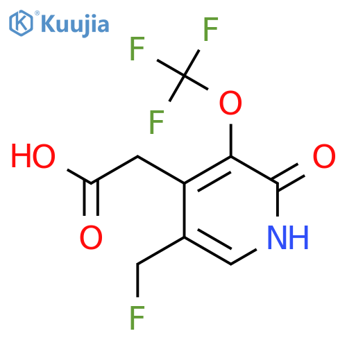 5-(Fluoromethyl)-2-hydroxy-3-(trifluoromethoxy)pyridine-4-acetic acid structure