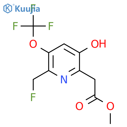 Methyl 2-(fluoromethyl)-5-hydroxy-3-(trifluoromethoxy)pyridine-6-acetate structure
