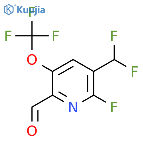 3-(Difluoromethyl)-2-fluoro-5-(trifluoromethoxy)pyridine-6-carboxaldehyde structure